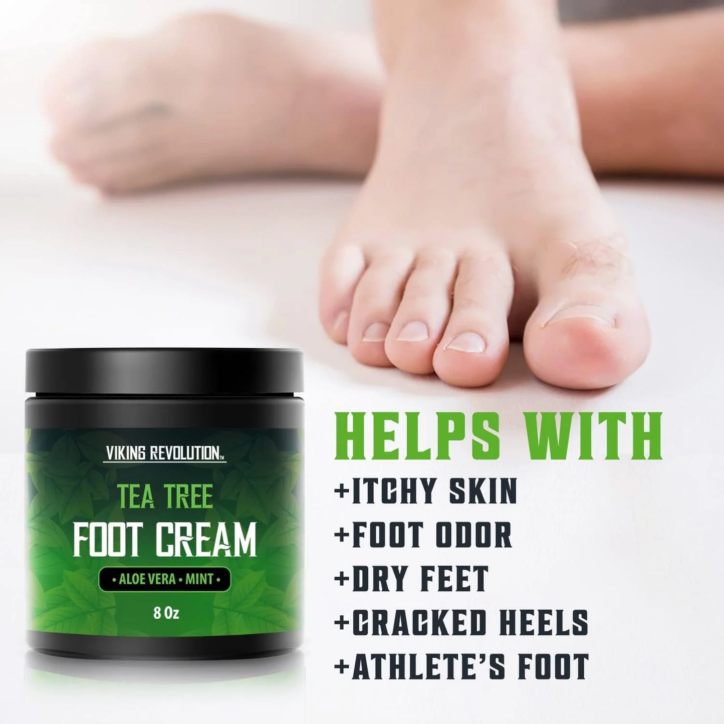 - Tea Tree Foot Cream for Dry Cracked Feet - Foot Cream & Balm W/ Aloe Vera & Mint - Minty Scent, 8 Oz