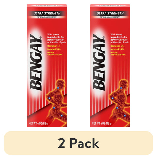 (2 Pack) Ultra Strength  Non-Greasy Topical Pain Relief Cream, 4 Oz