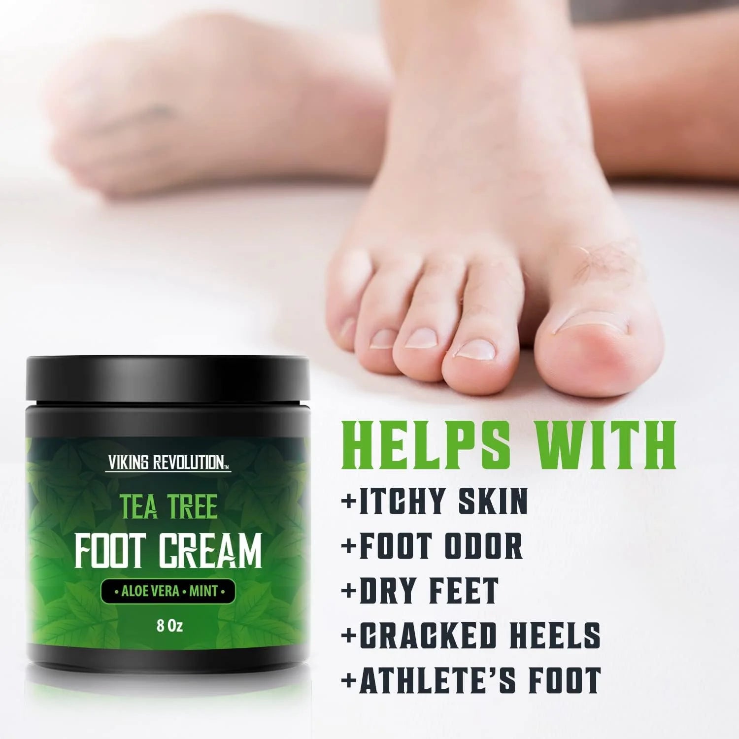 - Tea Tree Foot Cream for Dry Cracked Feet - Foot Cream & Balm W/ Aloe Vera & Mint - Minty Scent, 8 Oz