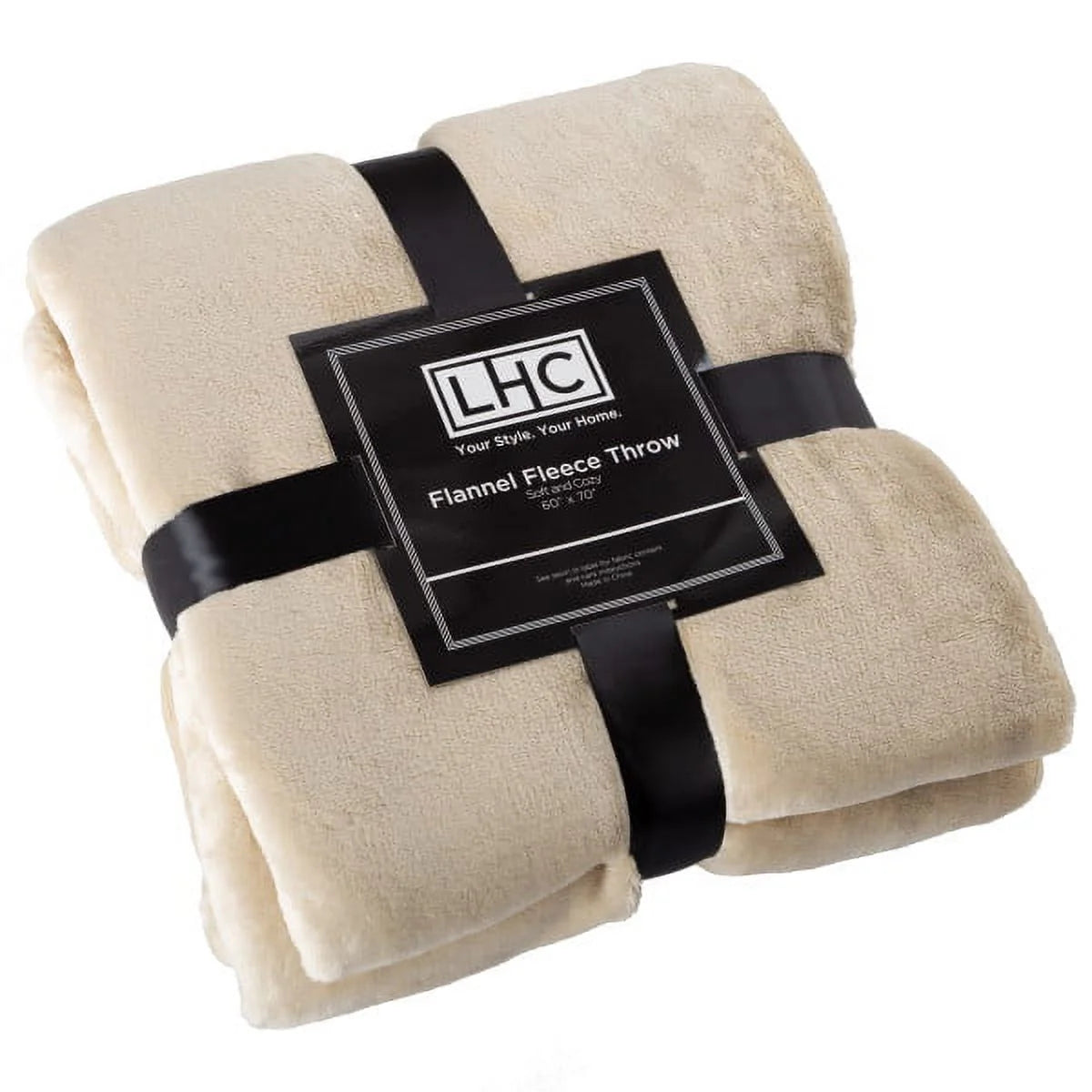 Flannel Fleece Throw Blanket- for Couch, Home Décor, Bed, Sofa & Chair- Oversized 60 X 70- Lightweight, Soft & Plush Microfiber in Desert Tan by